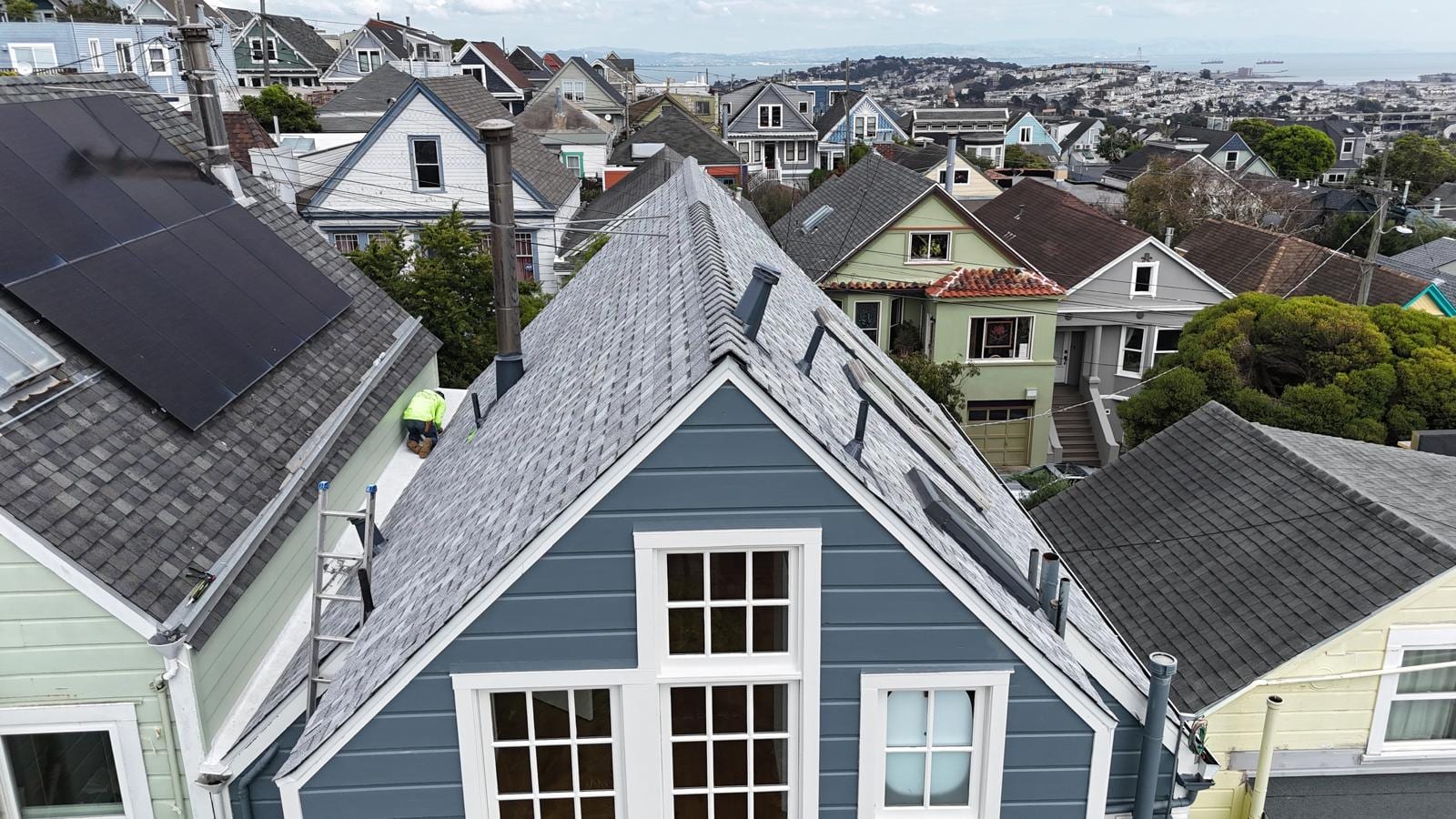 Gray Shingle Reroof on a Blue Craftsman in San Francisco — photo 1
