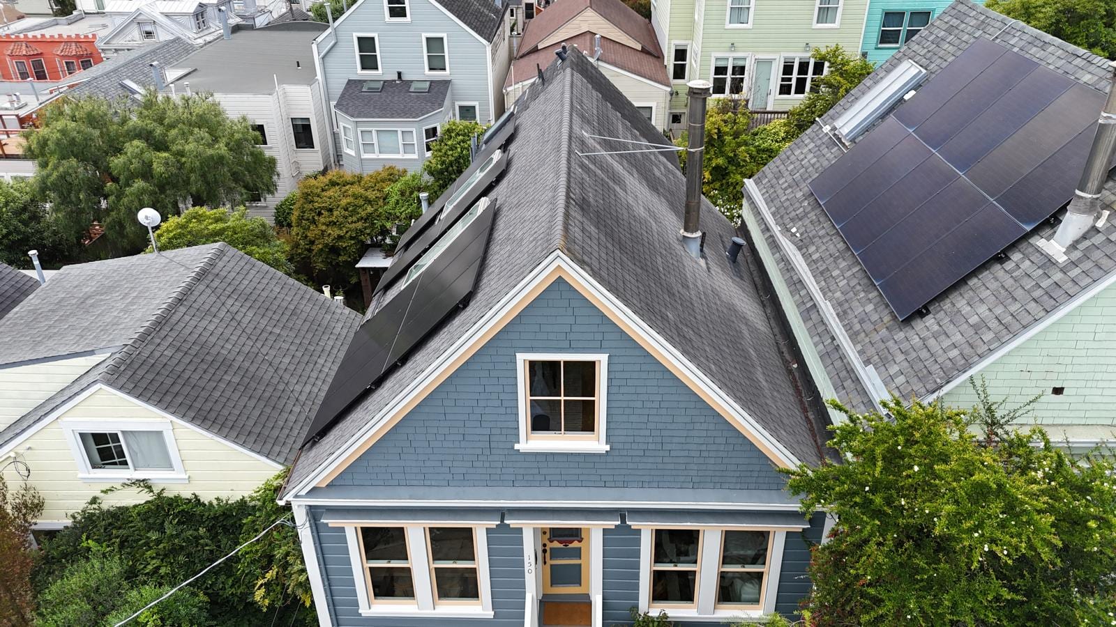 Gray Shingle Reroof on a Blue Craftsman in San Francisco
